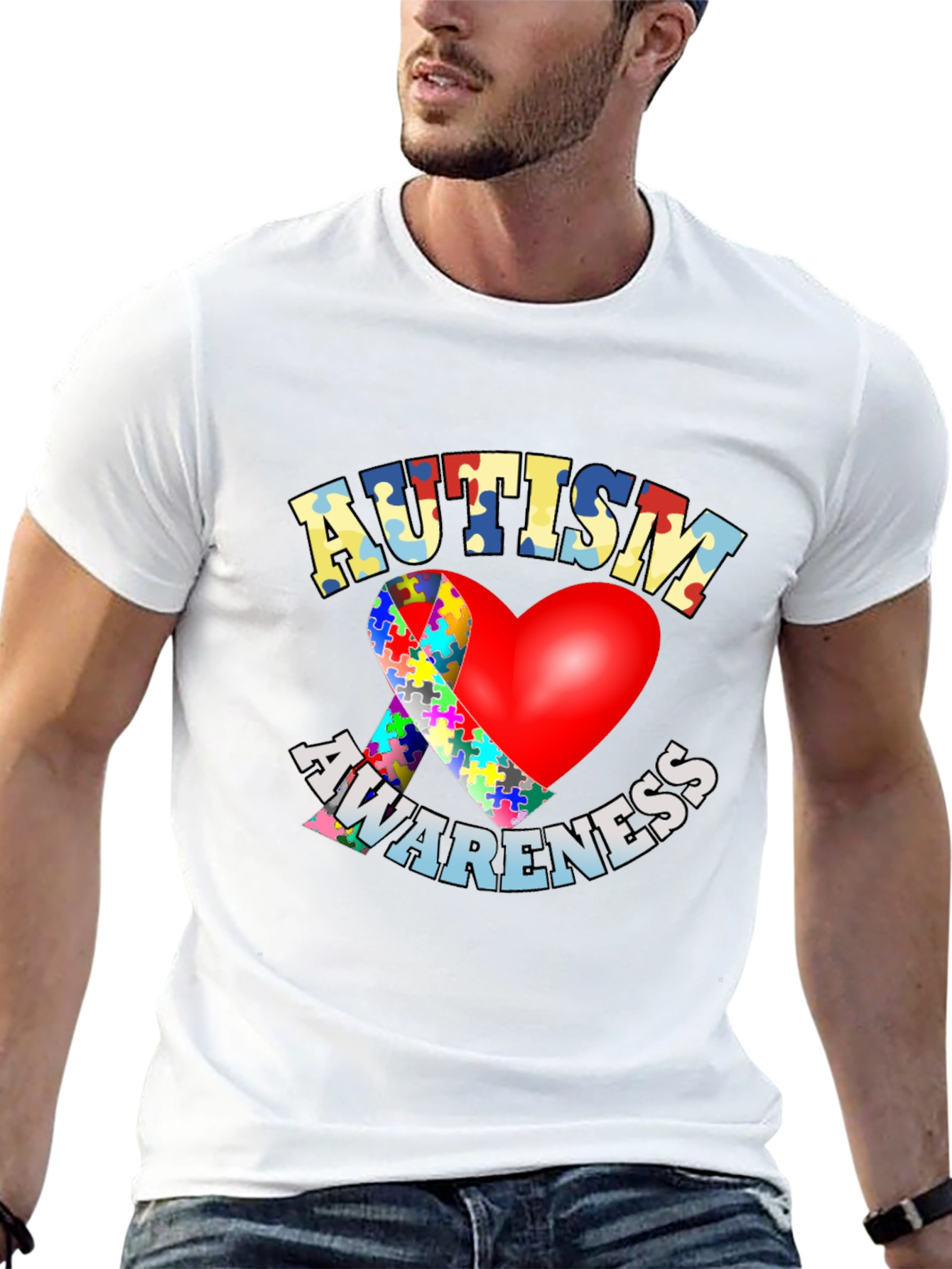 Autism Awareness T-Shirt - Puzzle Heart Design