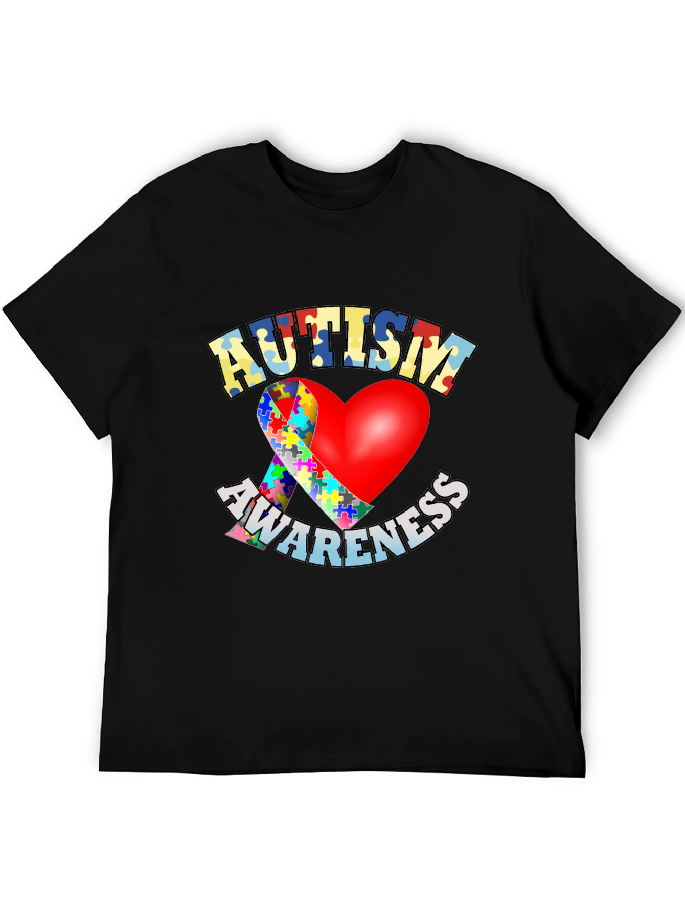 Autism Awareness T-Shirt - Puzzle Heart Design