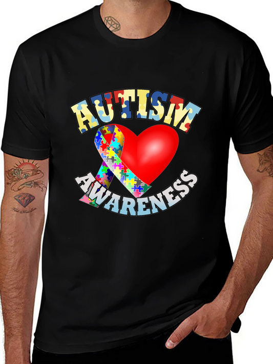 Autism Awareness T-Shirt - Puzzle Heart Design