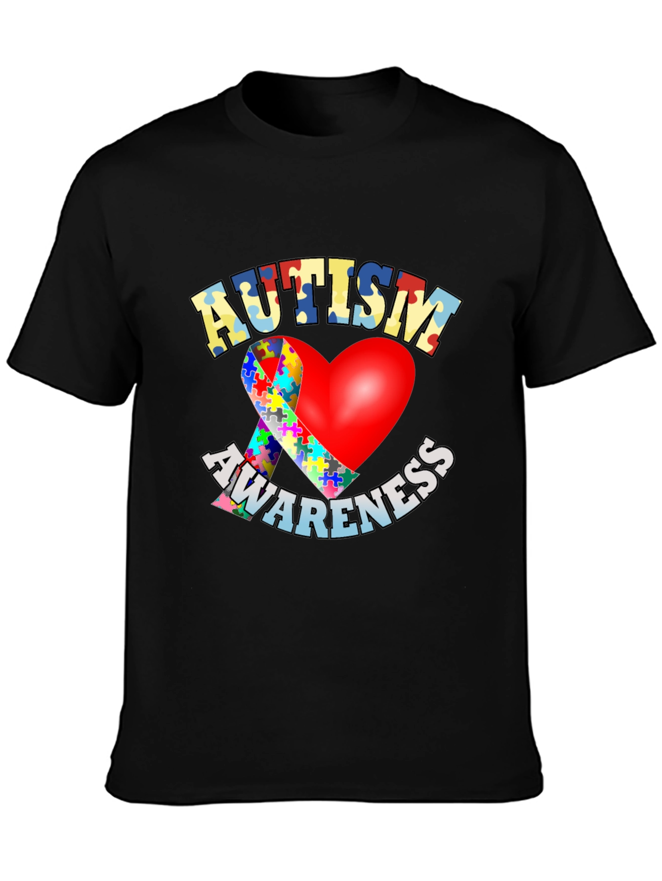 Autism Awareness T-Shirt - Puzzle Heart Design