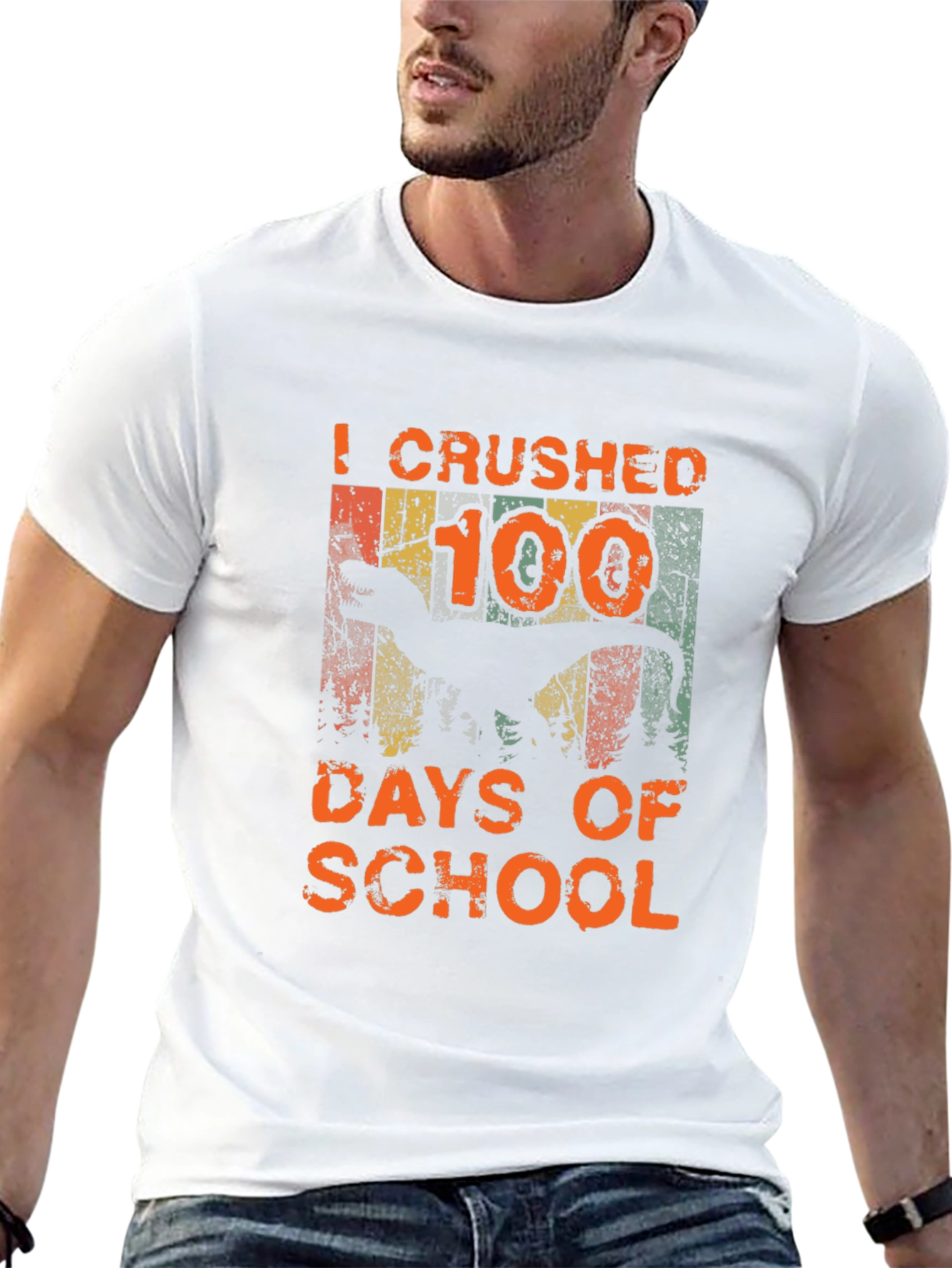 Crushed 100 Days of School Dinosaur T-Shirt