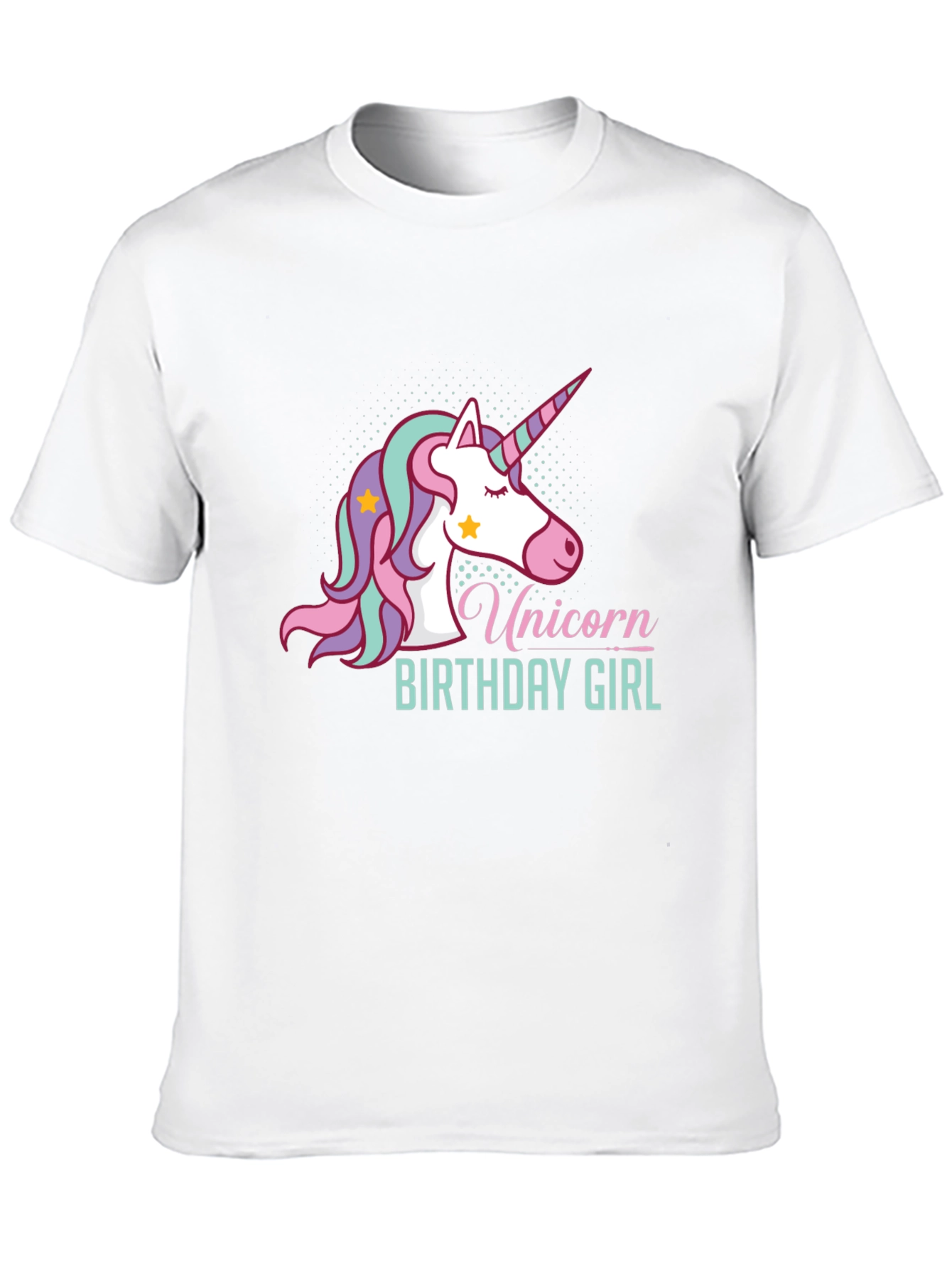 Unicorn Birthday Girl Black T-Shirt
