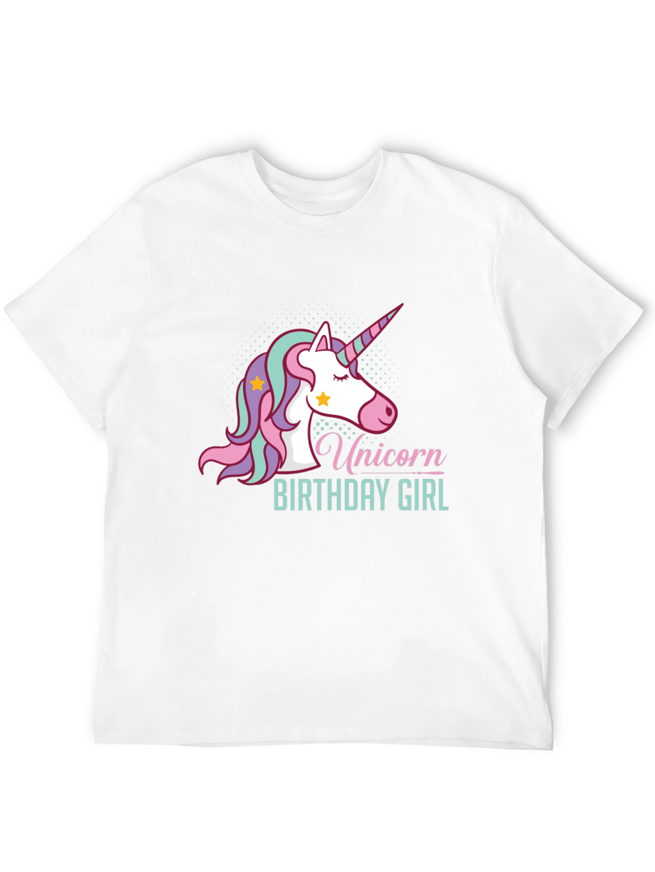 Unicorn Birthday Girl Black T-Shirt