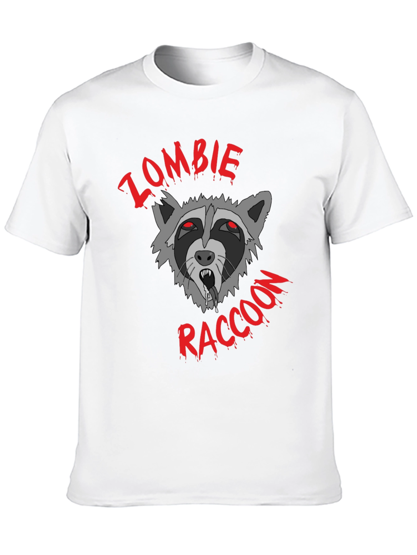 Zombie Raccoon Graphic T-Shirt - Black Cotton Tee
