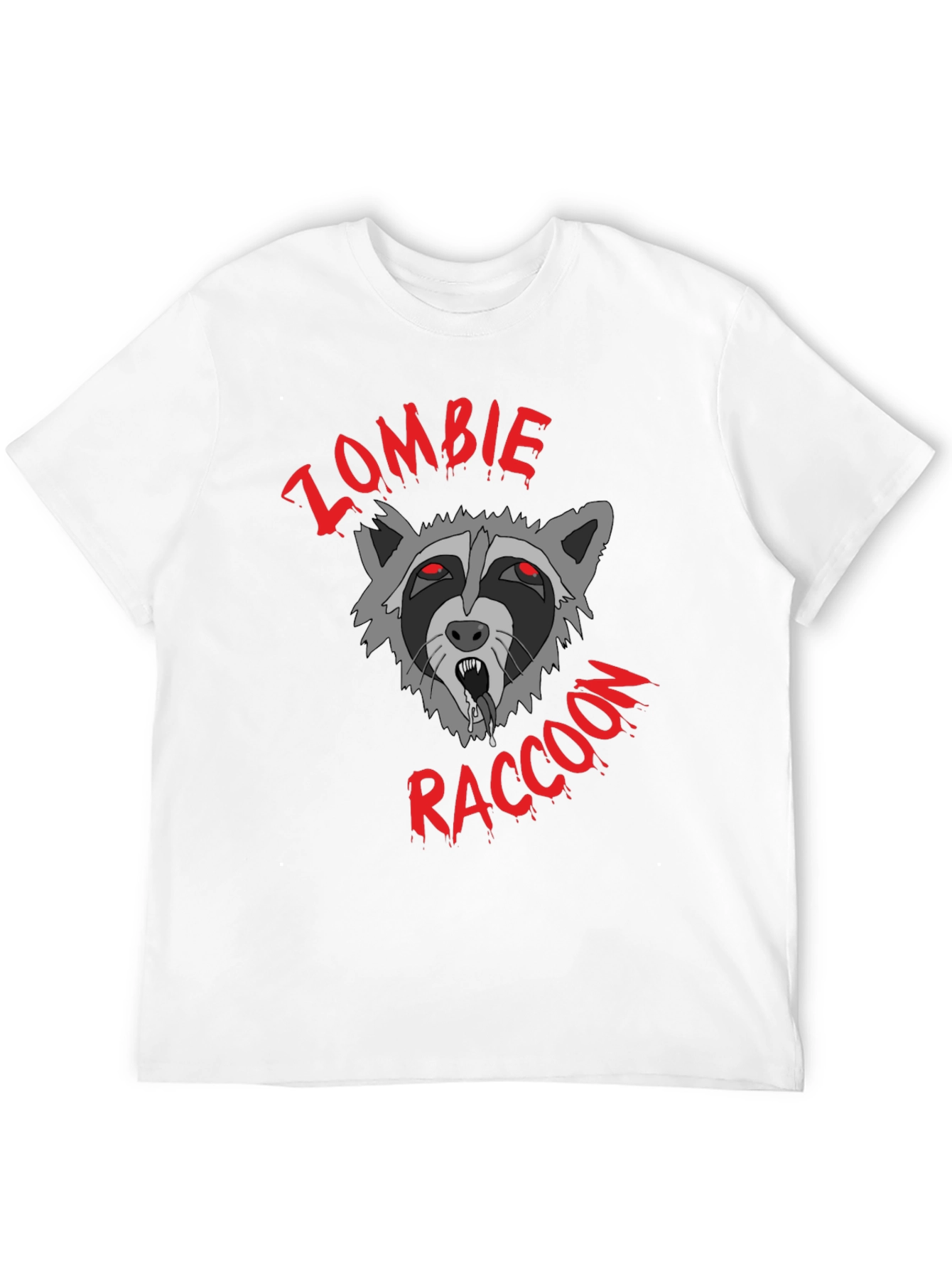 Zombie Raccoon Graphic T-Shirt - Black Cotton Tee