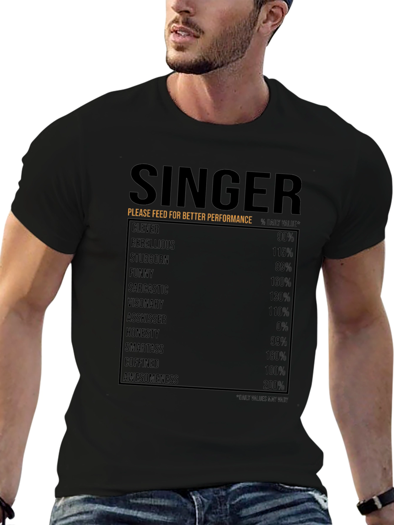 Singer Nutrition Facts T-Shirt