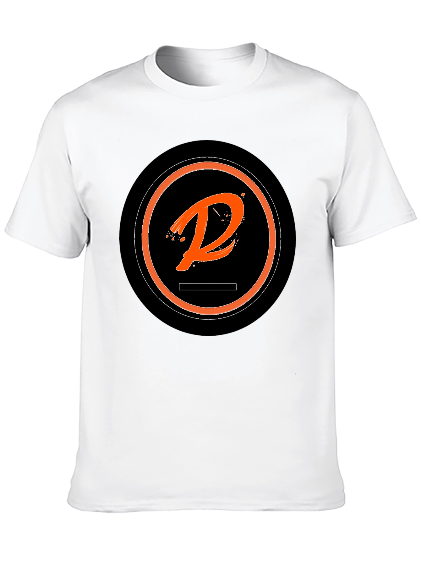 Cool Black T-Shirt with Orange Initial Logo
