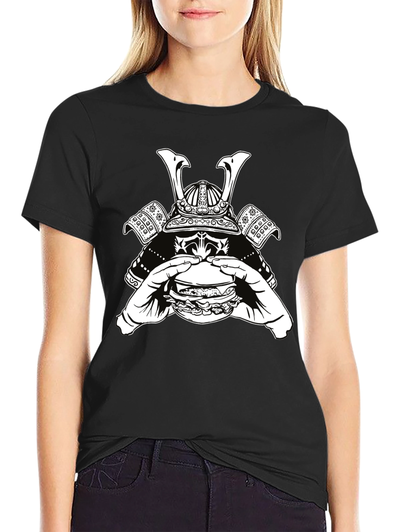 Samurai Burger Graphic Tee - Cool Black T-Shirt