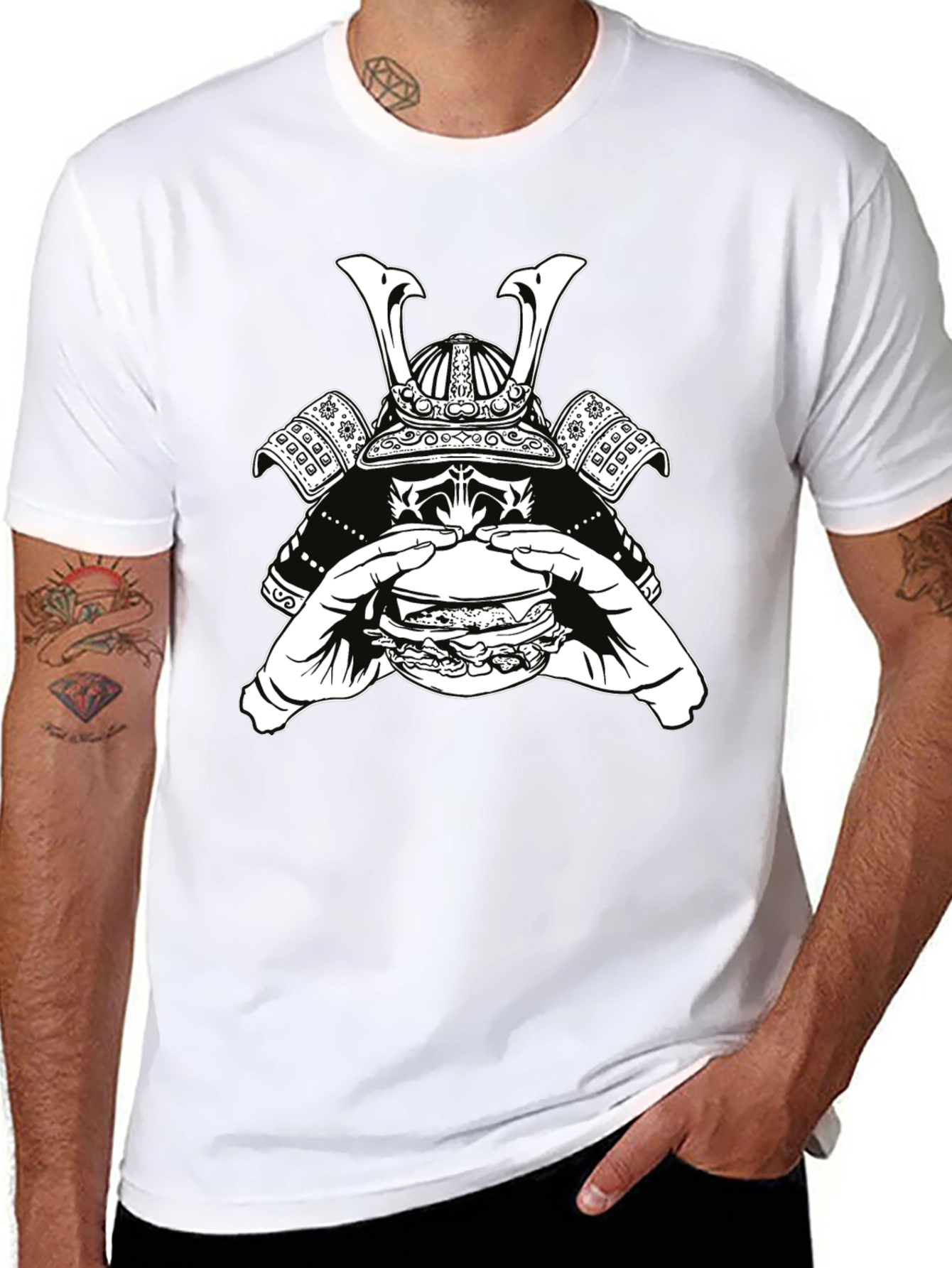 Samurai Burger Graphic Tee - Cool Black T-Shirt