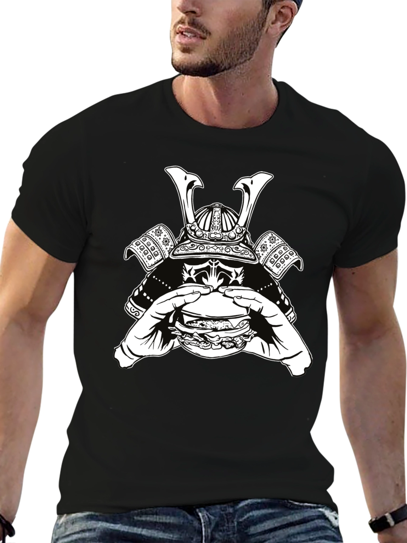 Samurai Burger Graphic Tee - Cool Black T-Shirt