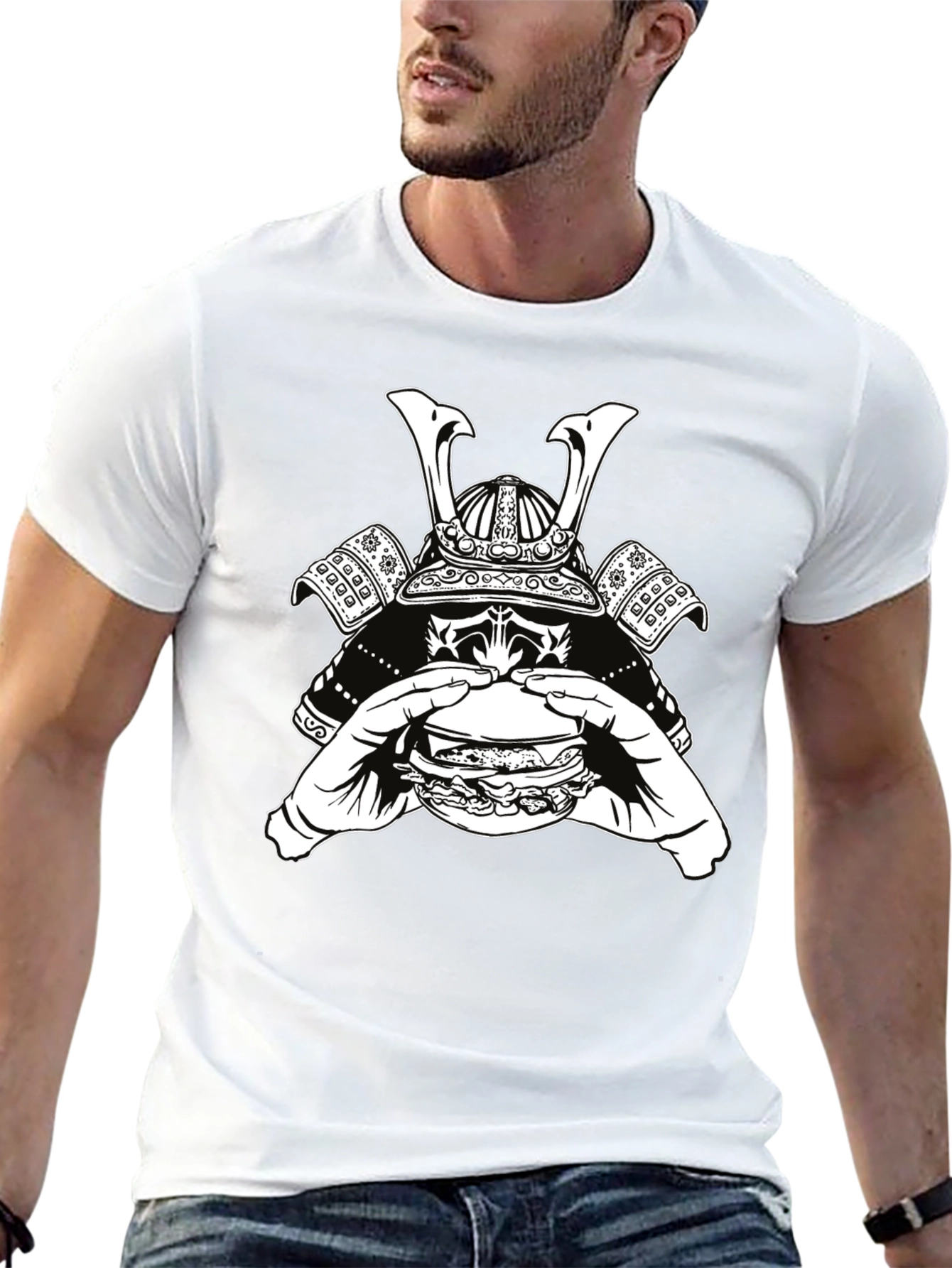 Samurai Burger Graphic Tee - Cool Black T-Shirt