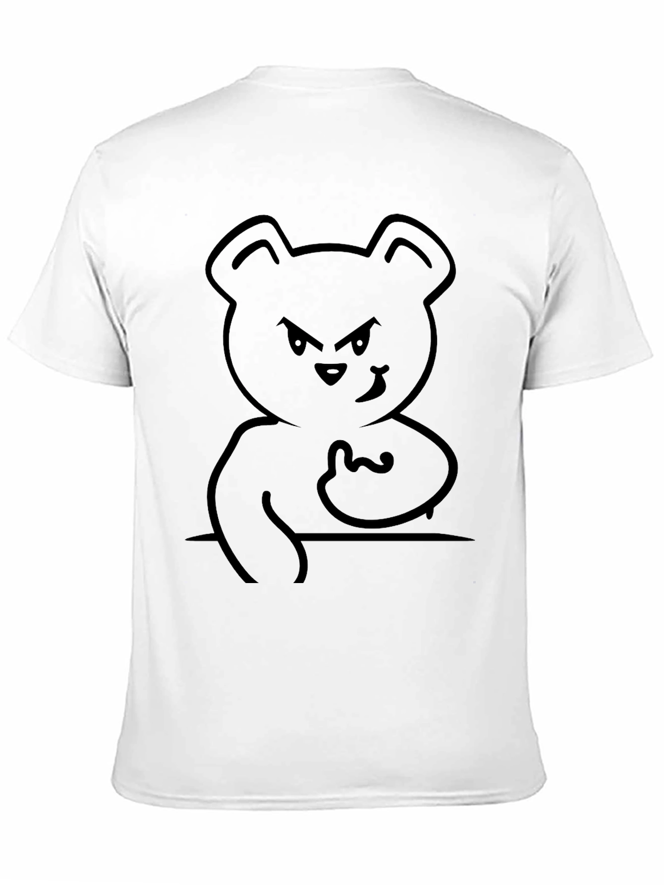 Edgy Bear Graphic Tee - Black Cotton T-Shirt