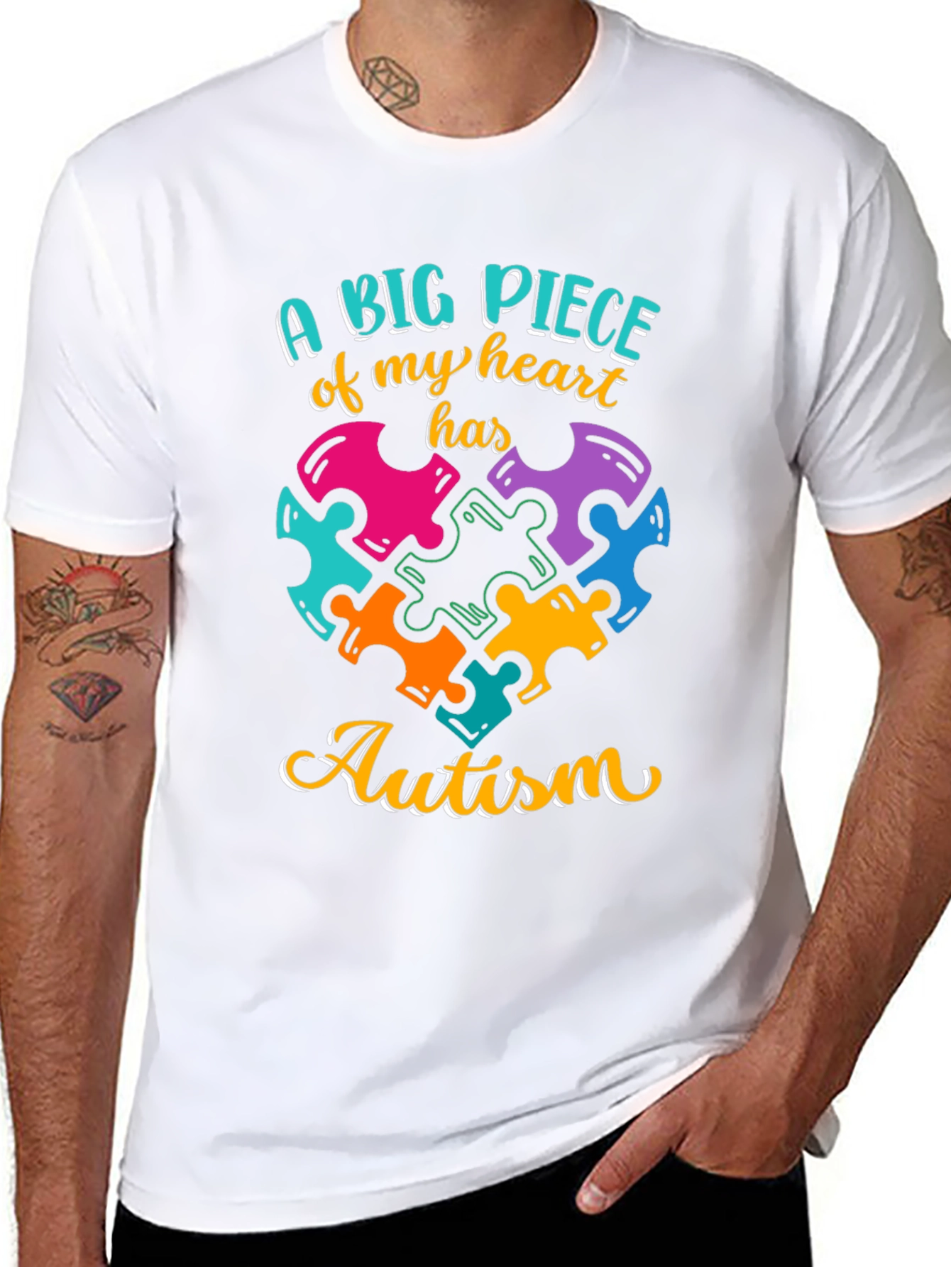 Autism Awareness Heart Puzzle T-Shirt