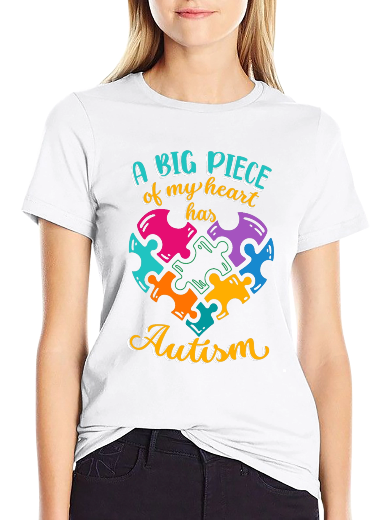 Autism Awareness Heart Puzzle T-Shirt