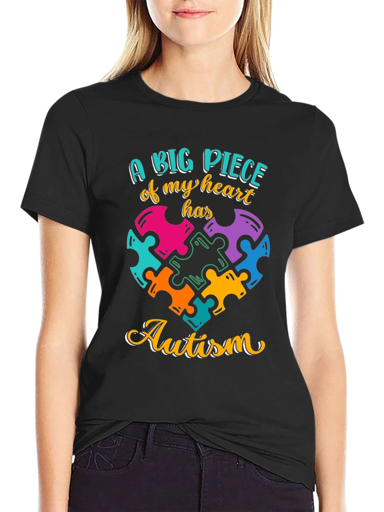 Autism Awareness Heart Puzzle T-Shirt