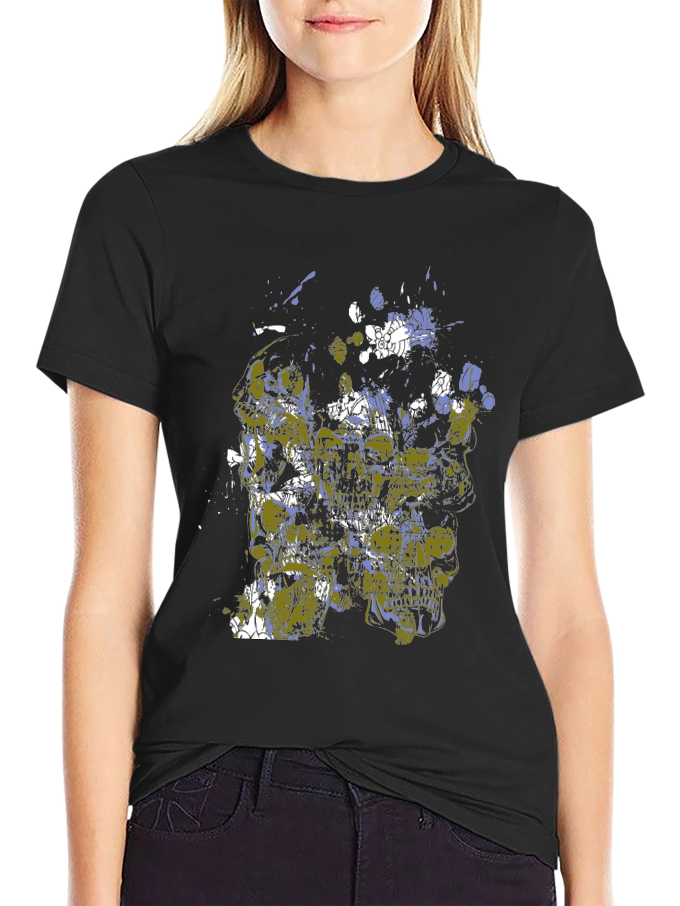 Abstract Art Black Cotton Tee