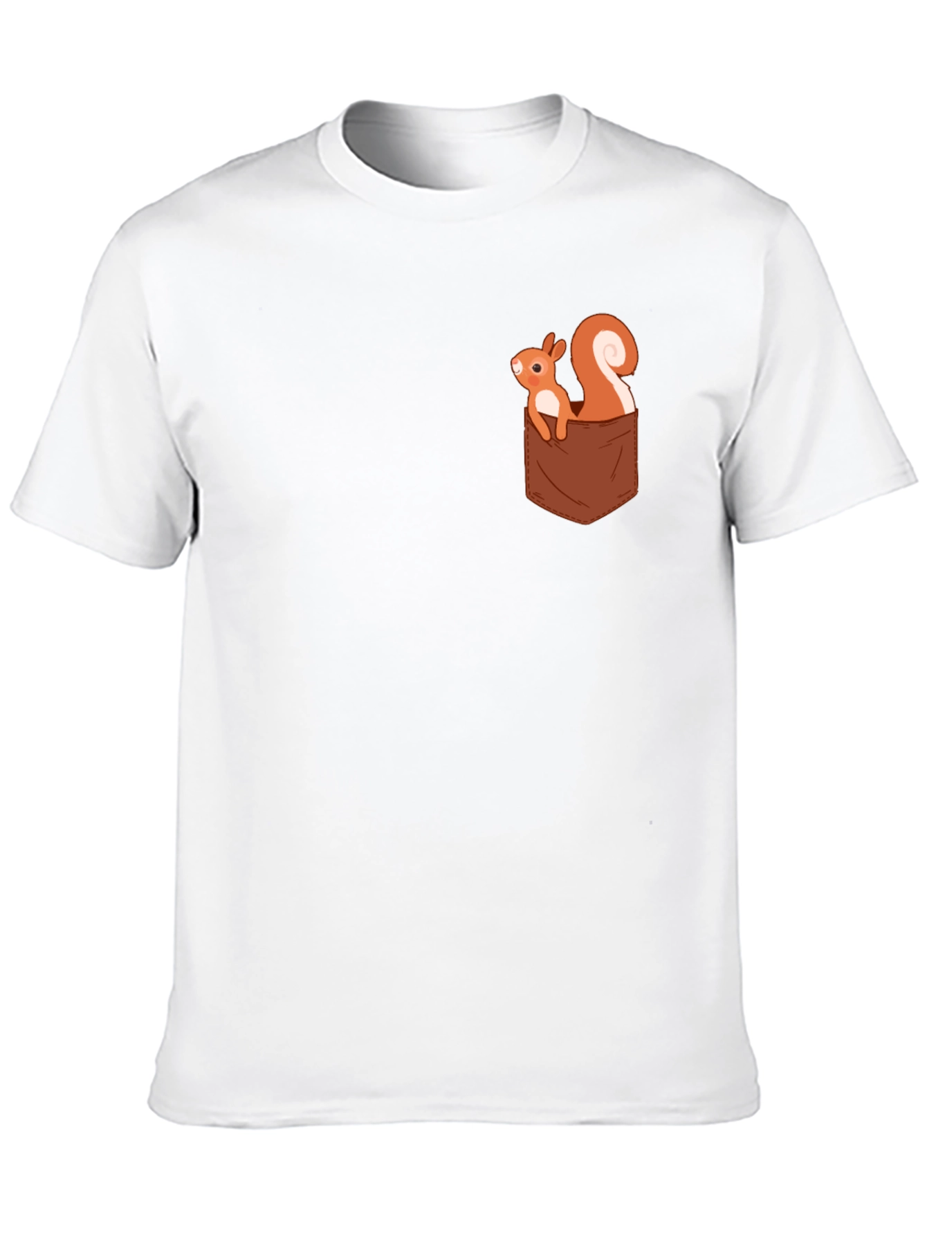 Squirrel Pocket T-Shirt - Cute Cartoon Design