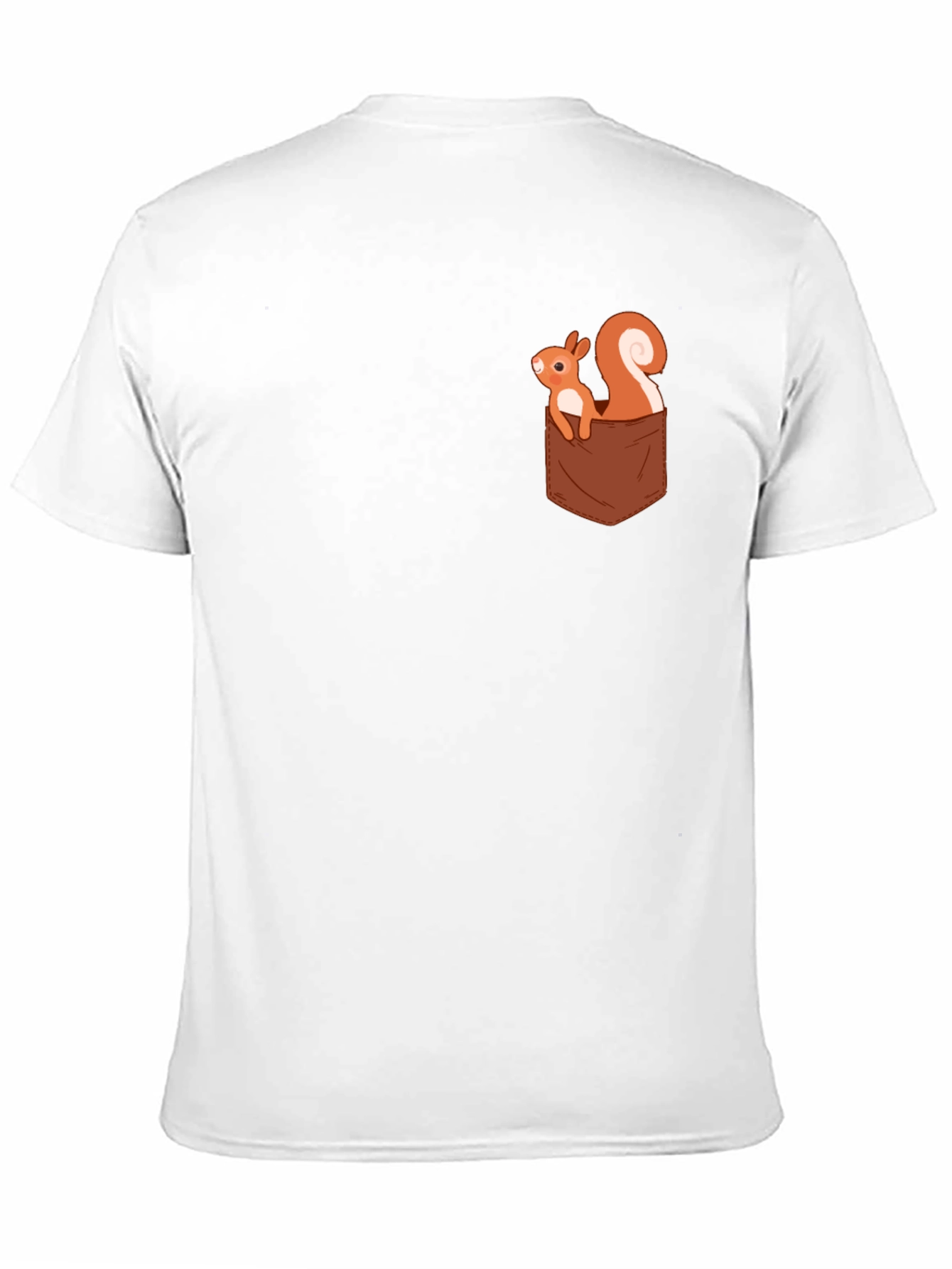 Squirrel Pocket T-Shirt - Cute Cartoon Design