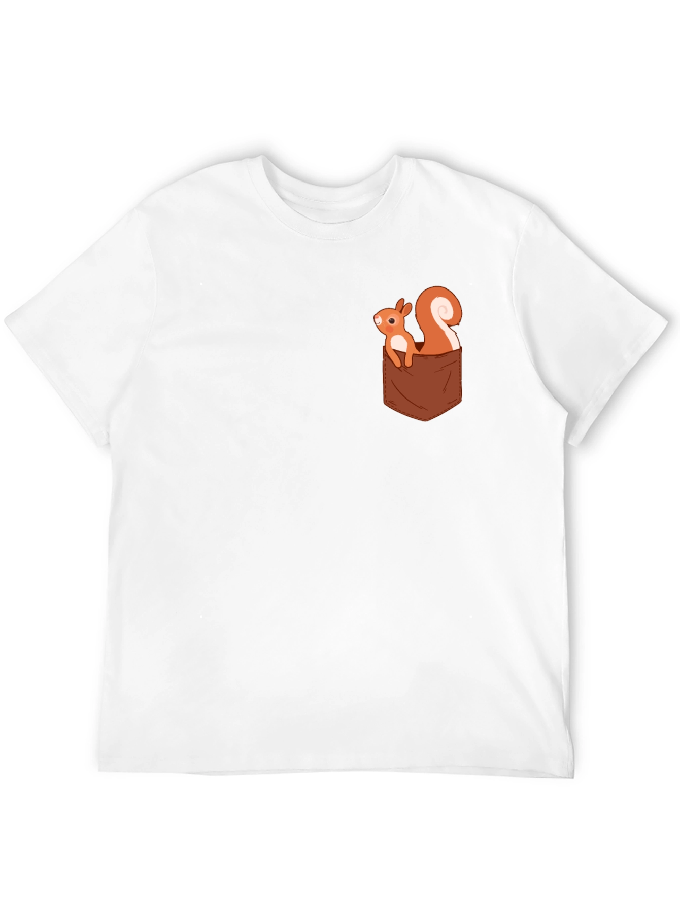 Squirrel Pocket T-Shirt - Cute Cartoon Design