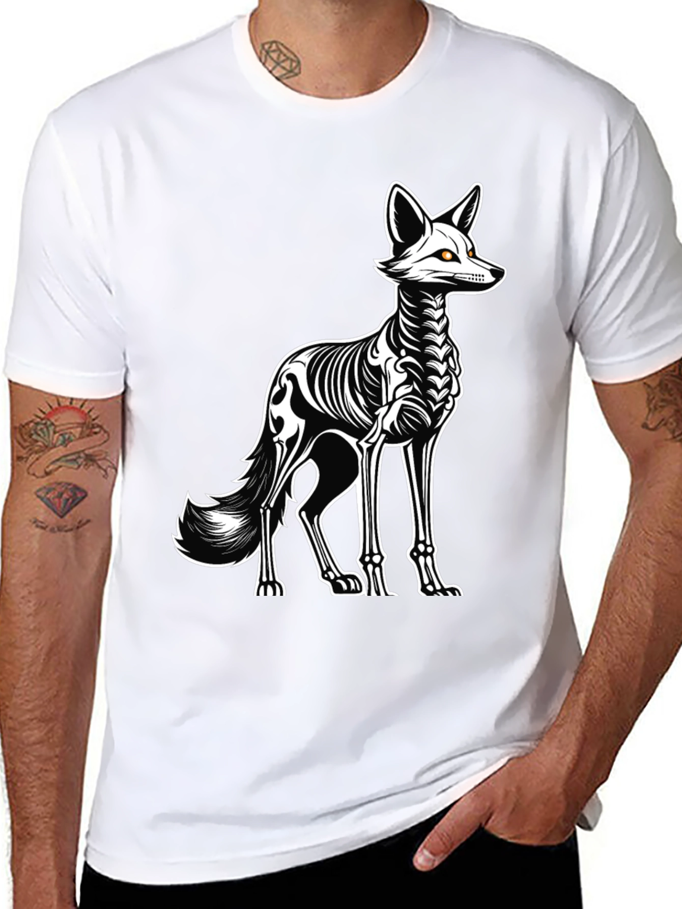 Skeleton Fox Graphic Tee - Halloween Ready!