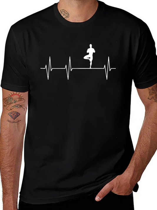 Yoga Heartbeat T-Shirt - Black Cotton Tee
