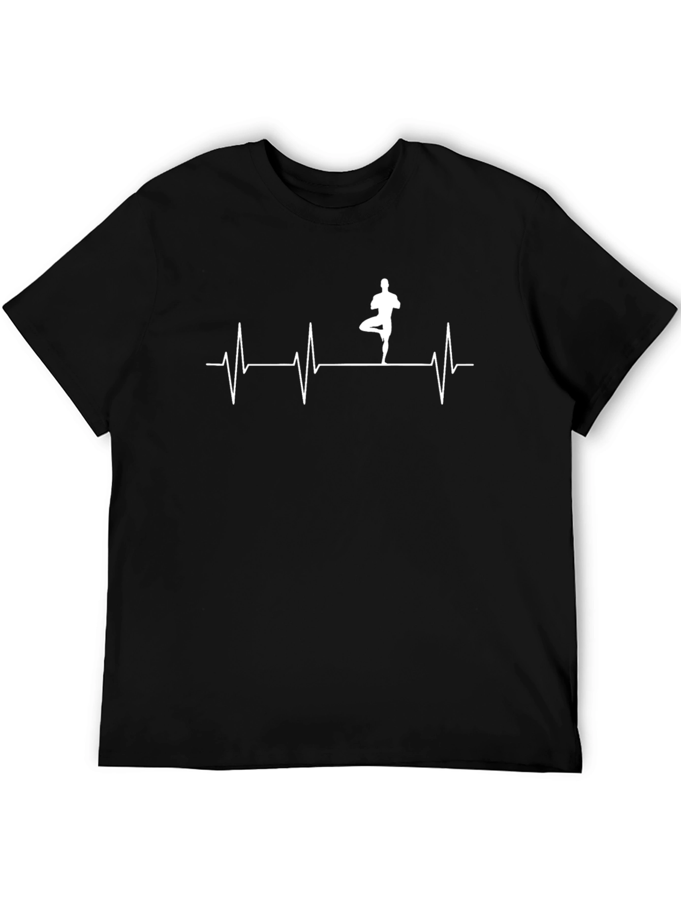 Yoga Heartbeat T-Shirt - Black Cotton Tee