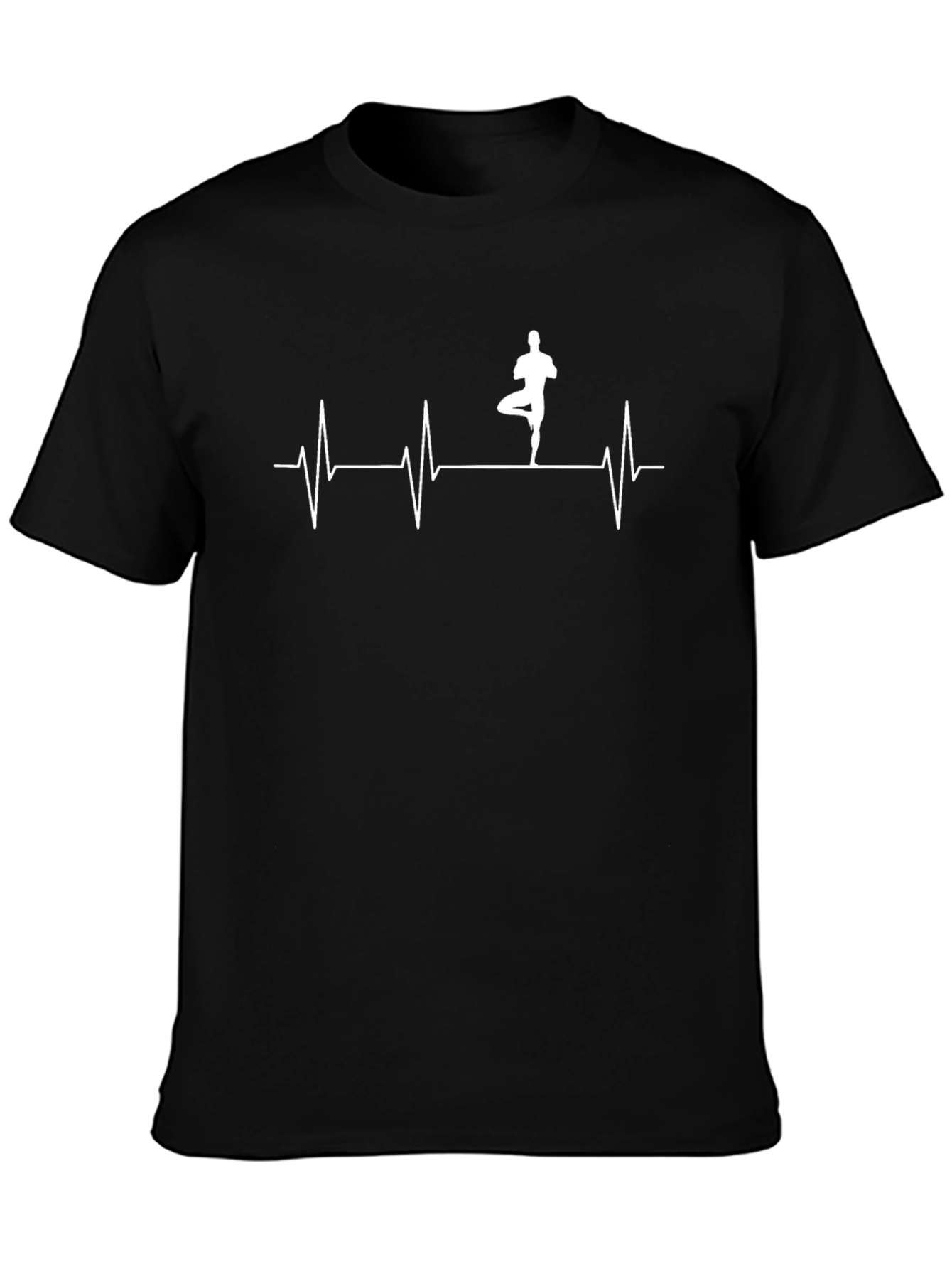Yoga Heartbeat T-Shirt - Black Cotton Tee