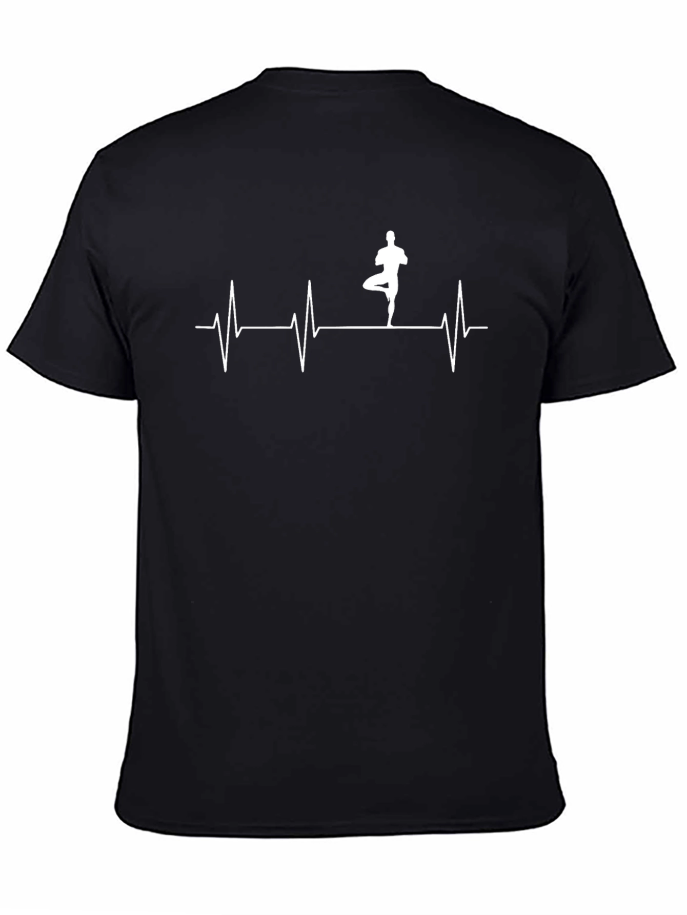 Yoga Heartbeat T-Shirt - Black Cotton Tee