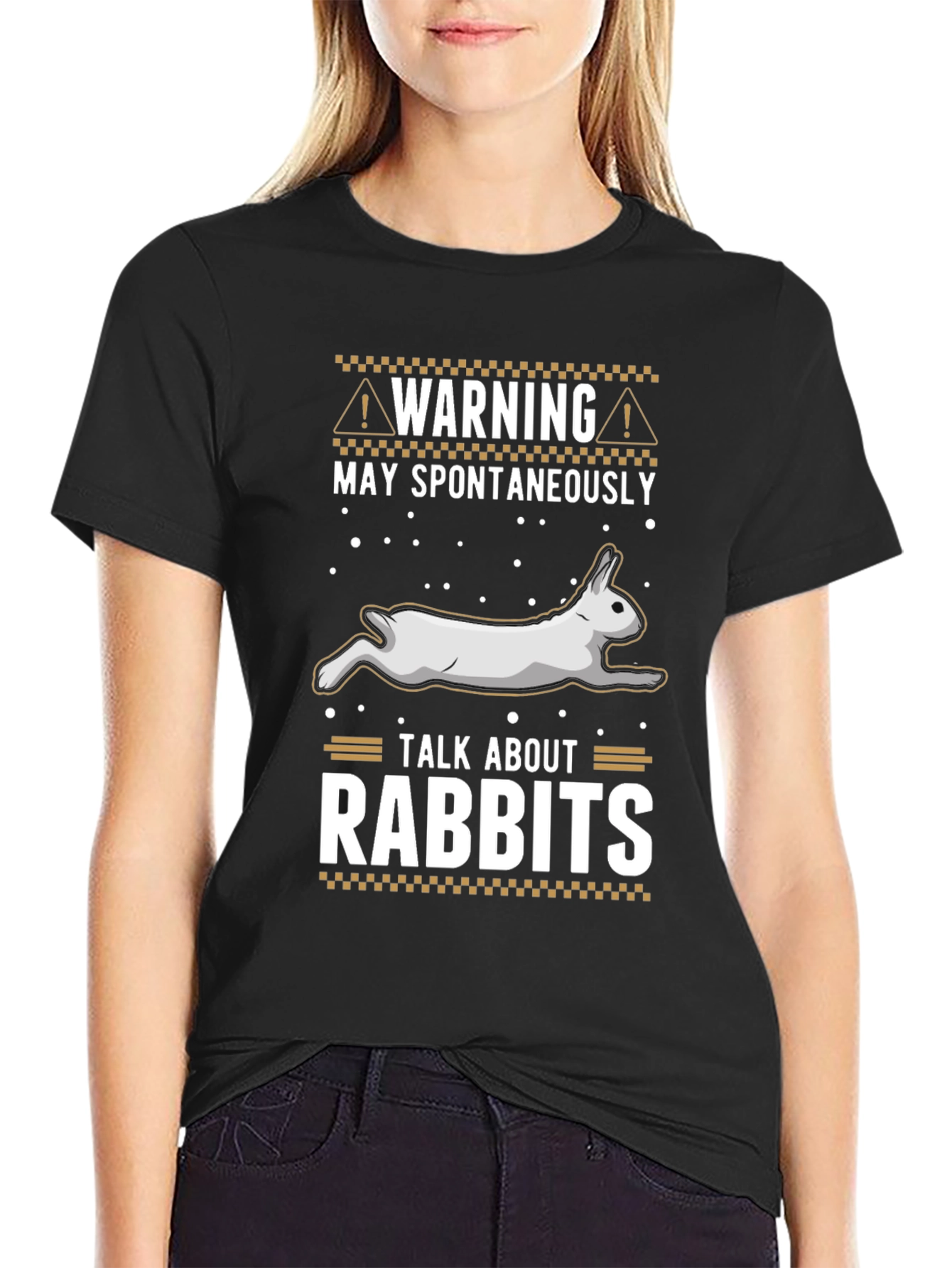 Warning May Spontaneously Talk About Rabbits T-Shirt