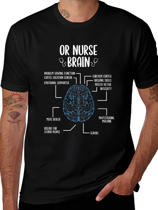 OR Nurse Brain T-Shirt - Funny Medical Apparel