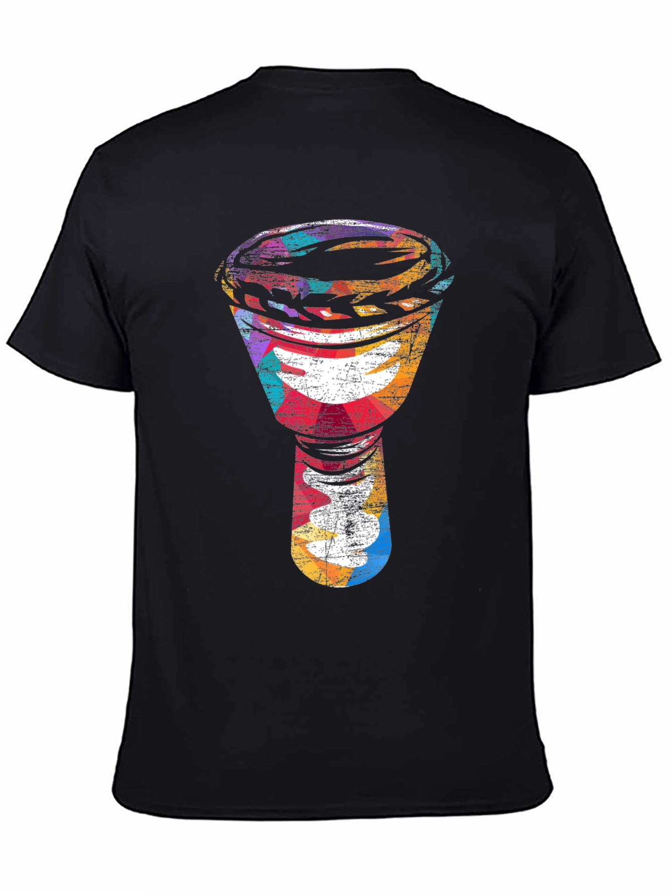 Abstract Djembe Drum Graphic Tee - Black