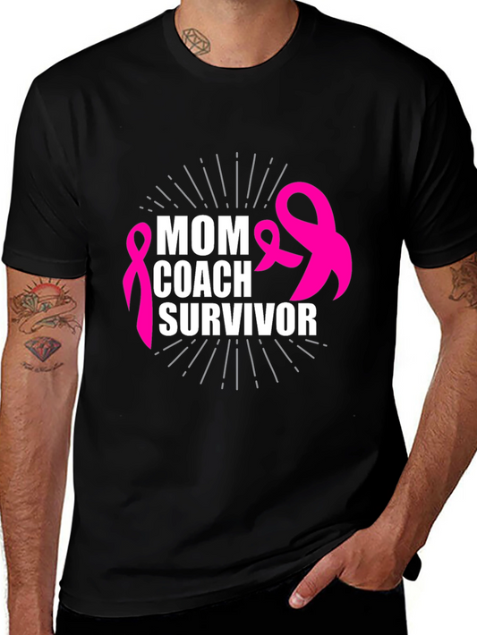 Mom Coach Survivor Breast Cancer Awareness T-Shirt