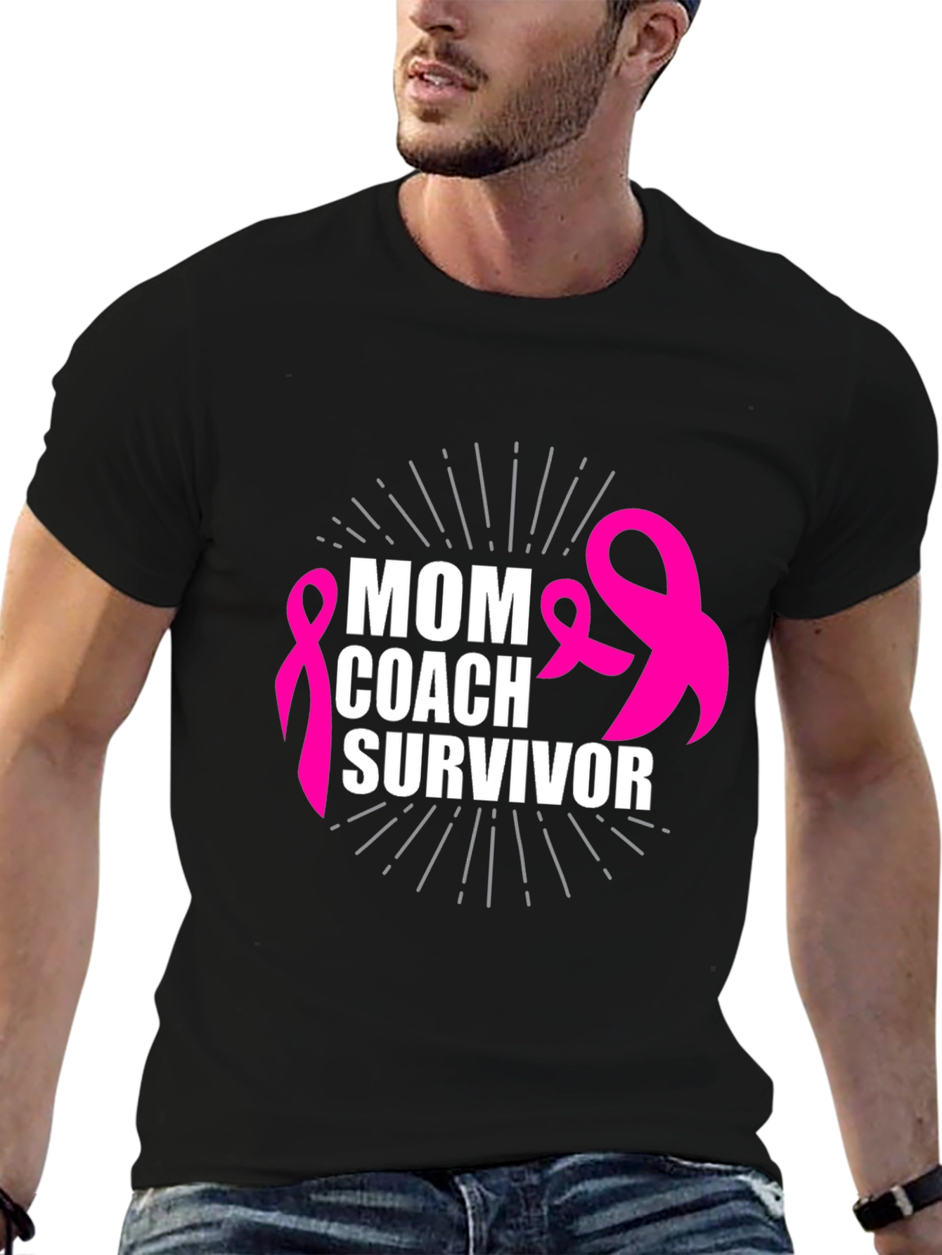 Mom Coach Survivor Breast Cancer Awareness T-Shirt