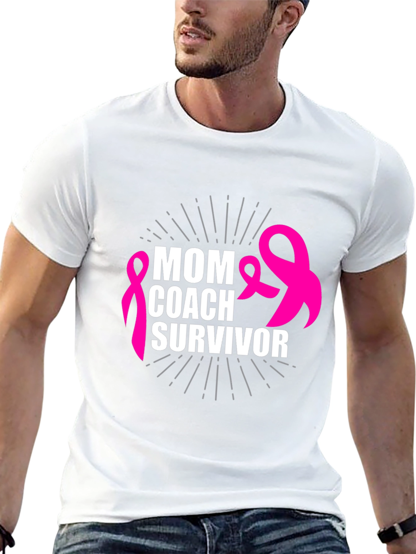 Mom Coach Survivor Breast Cancer Awareness T-Shirt