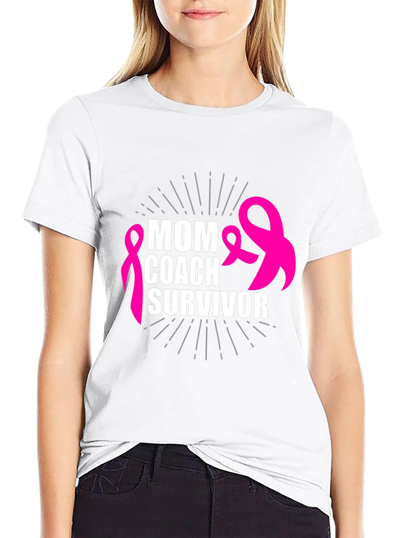 Mom Coach Survivor Breast Cancer Awareness T-Shirt