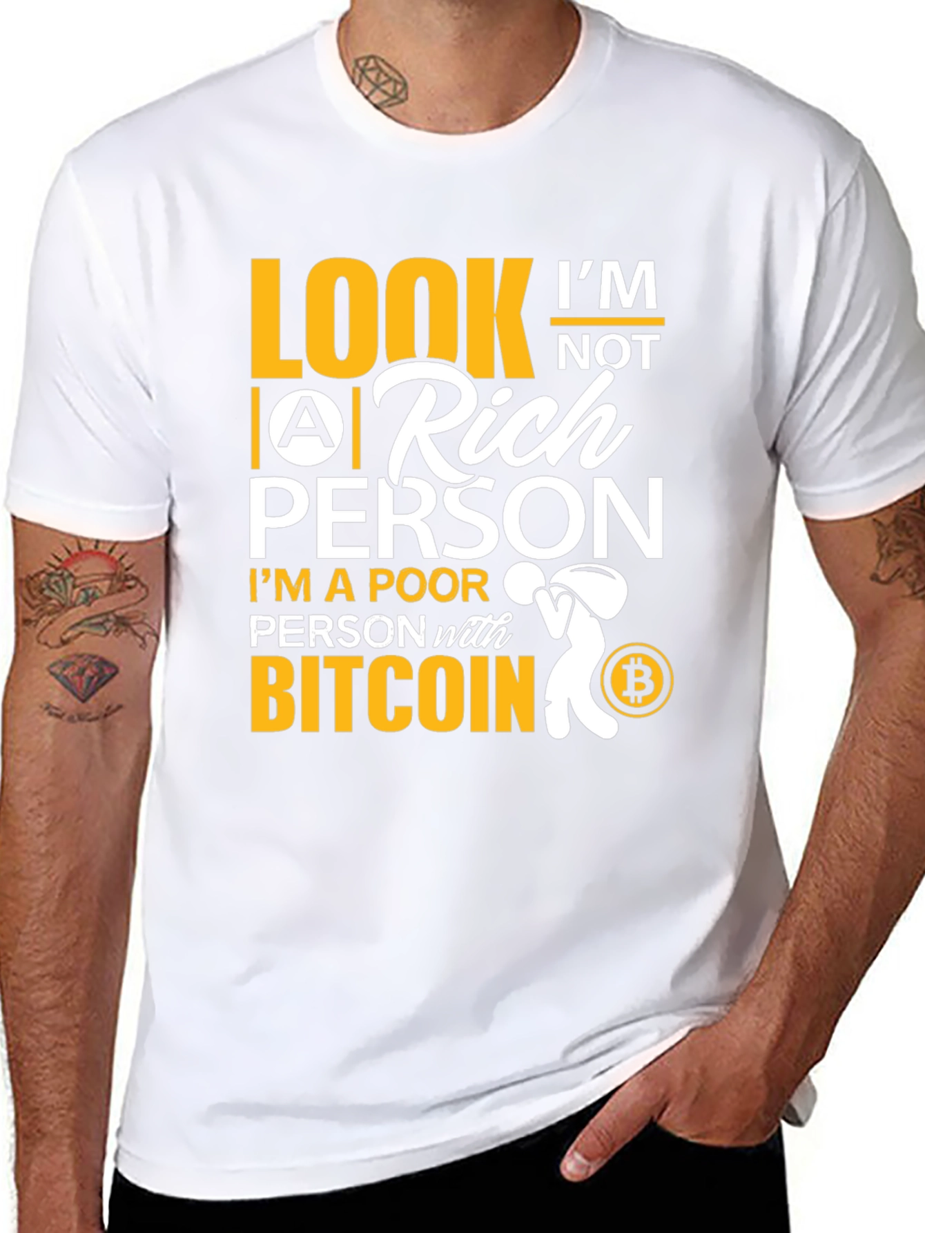 Bitcoin Poor Person Black T-Shirt