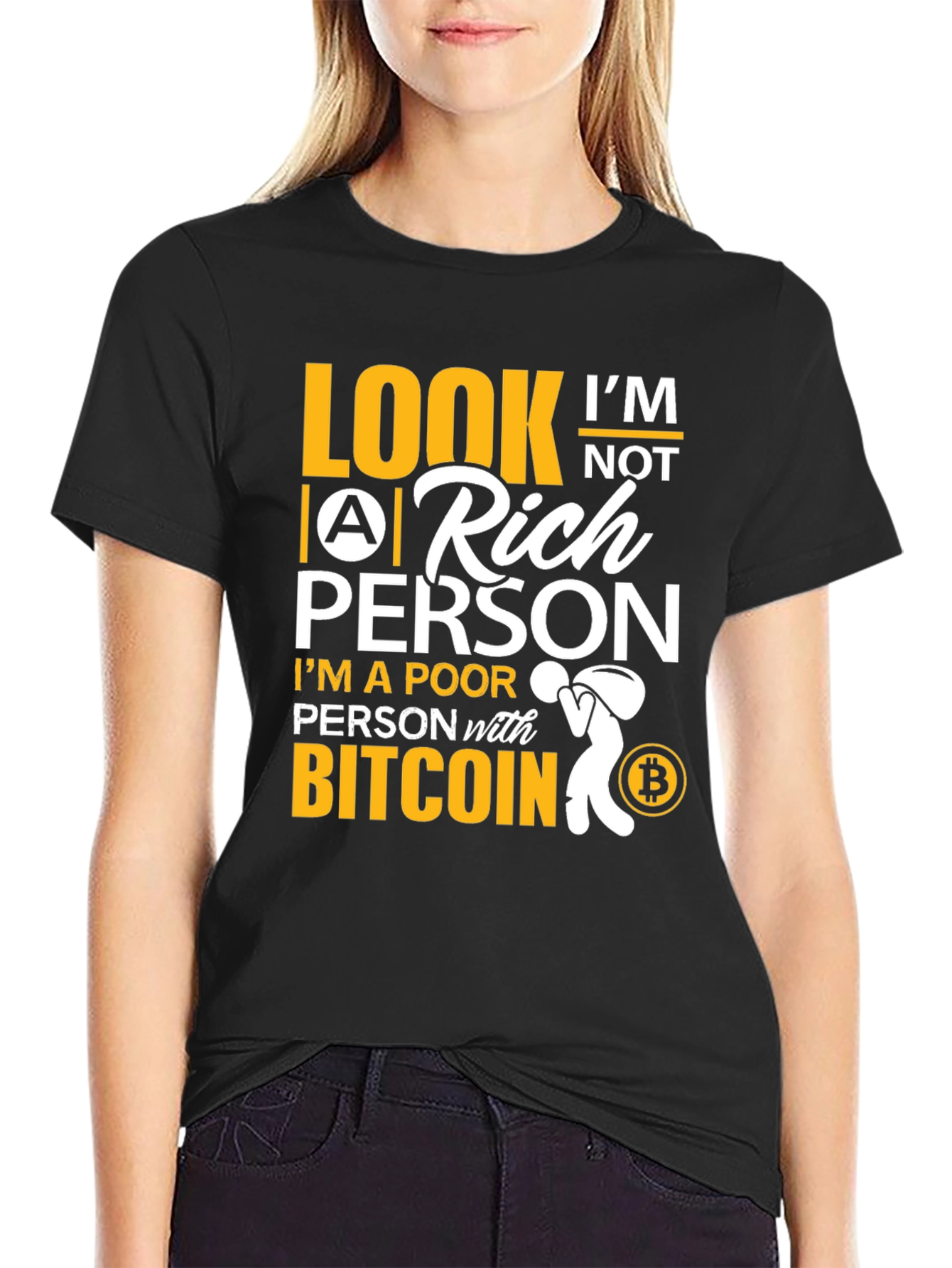 Bitcoin Poor Person Black T-Shirt