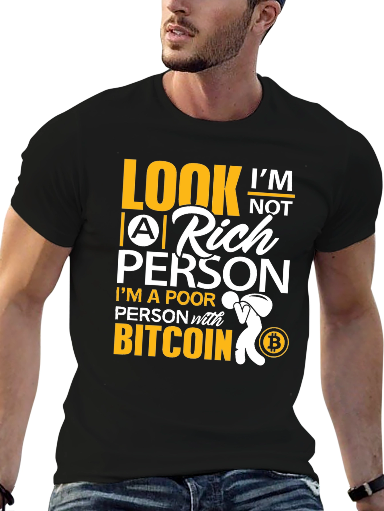 Bitcoin Poor Person Black T-Shirt