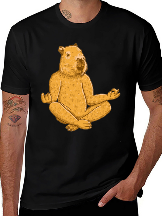 Meditating Capybara T-Shirt - Funny Zen Rodent Tee