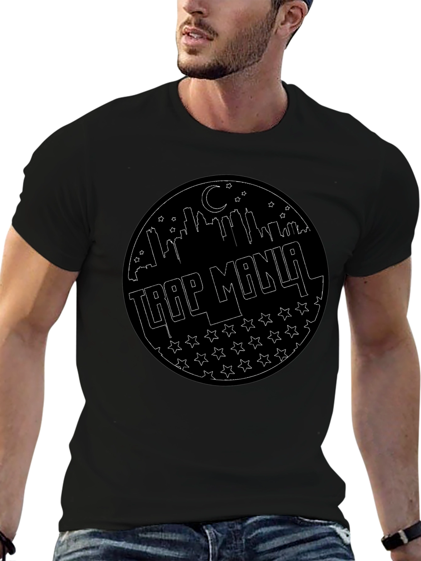 Trap Mania Graphic Tee - Black Cotton