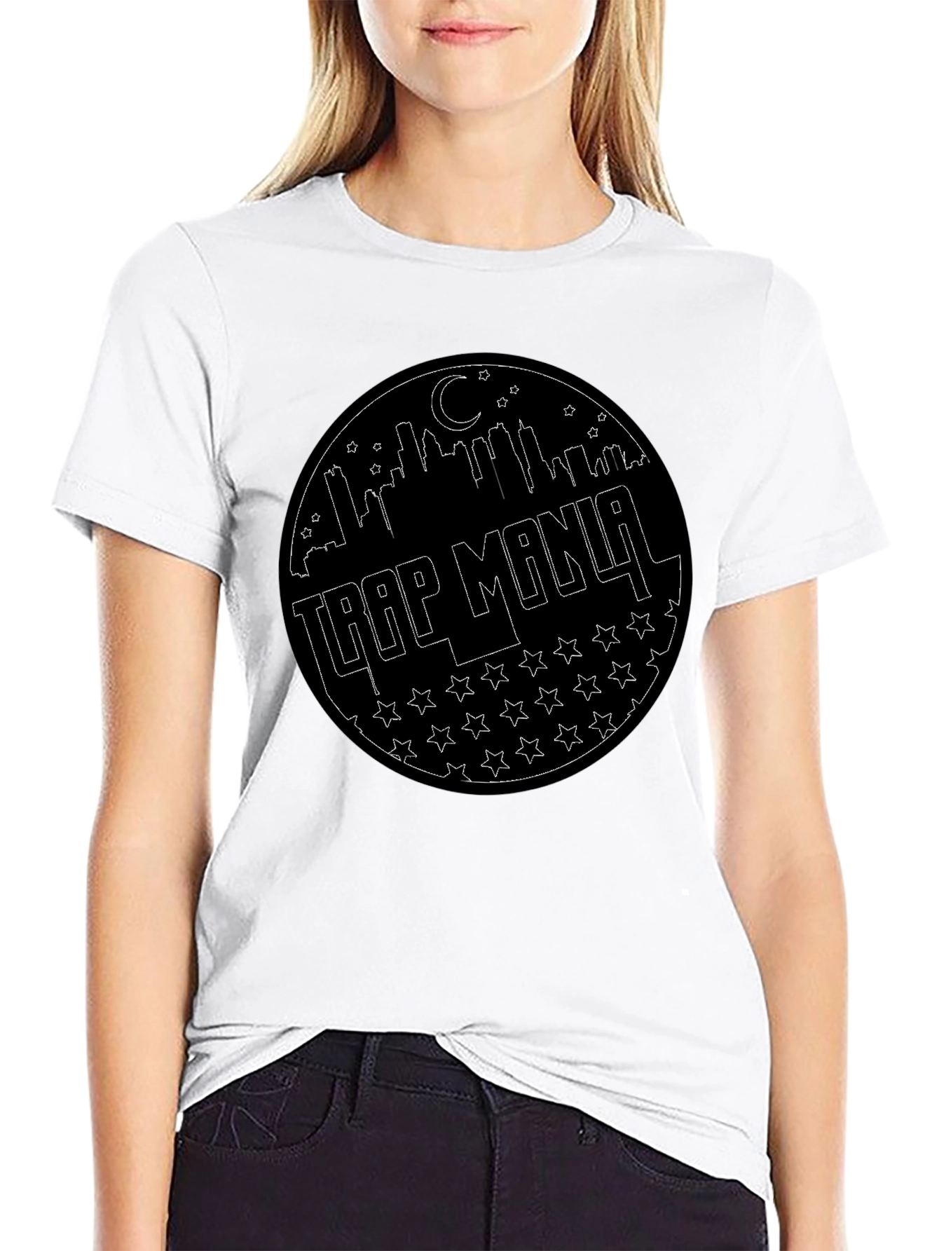 Trap Mania Graphic Tee - Black Cotton