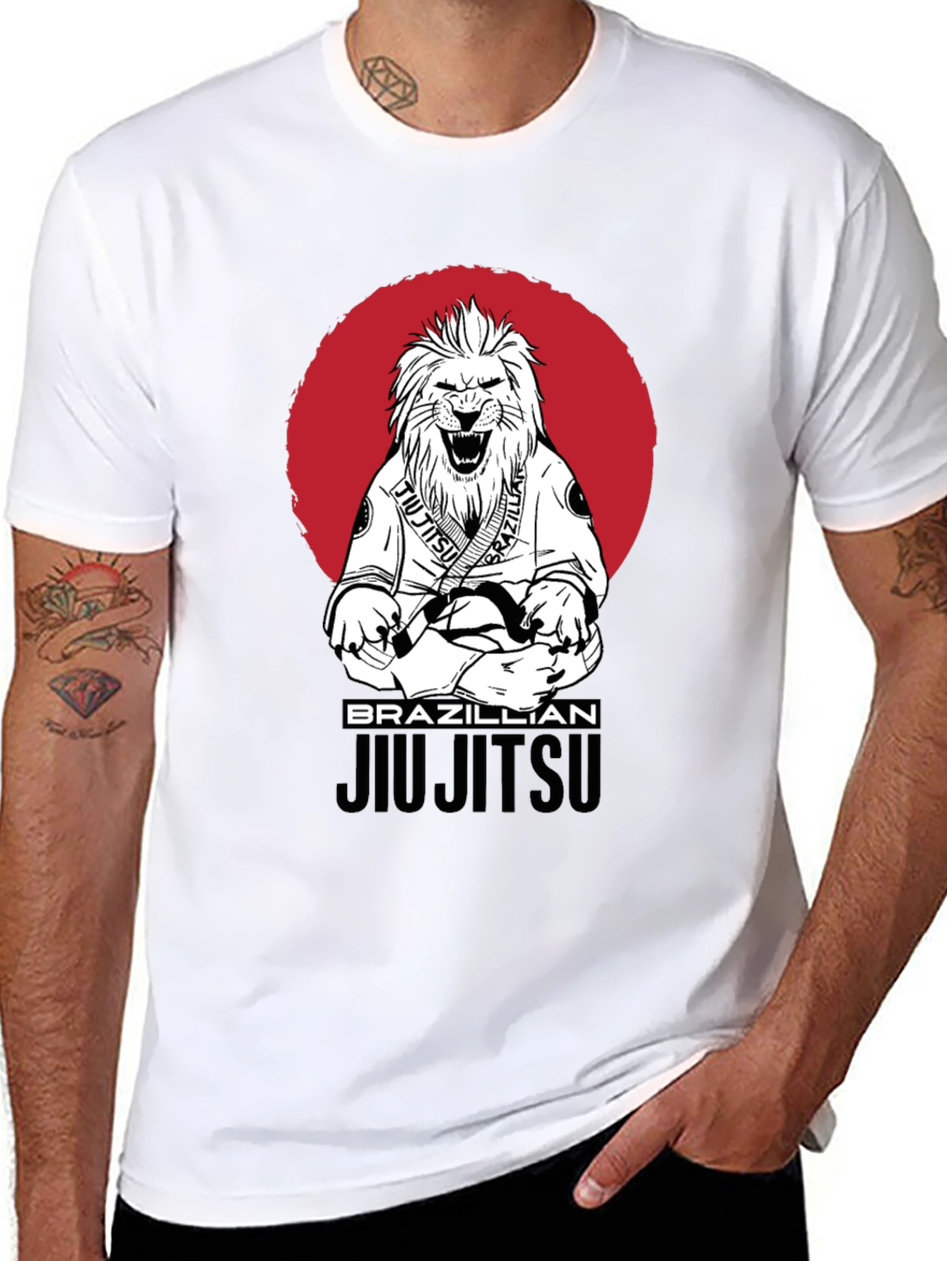 Brazilian Jiu Jitsu Lion Graphic Tee - Black
