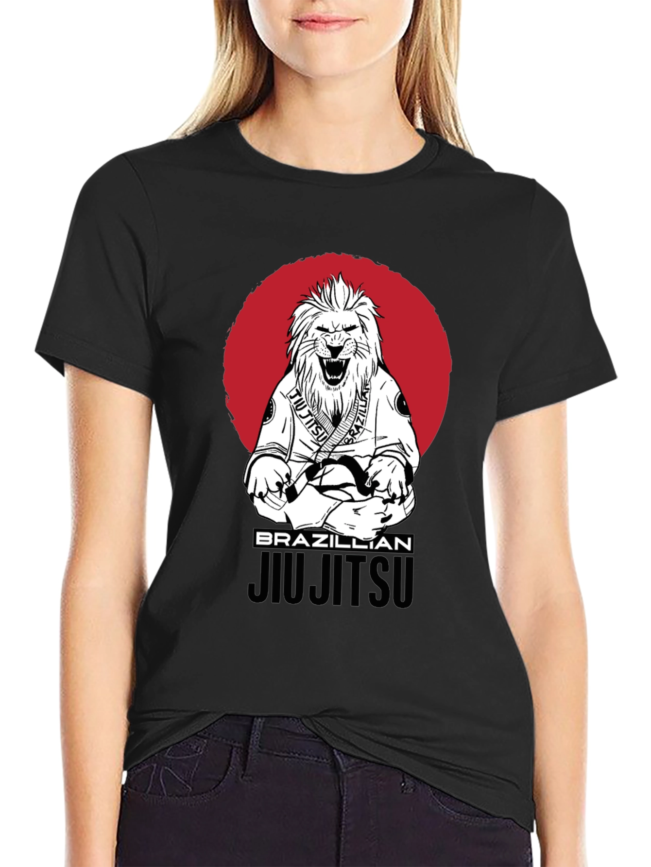 Brazilian Jiu Jitsu Lion Graphic Tee - Black