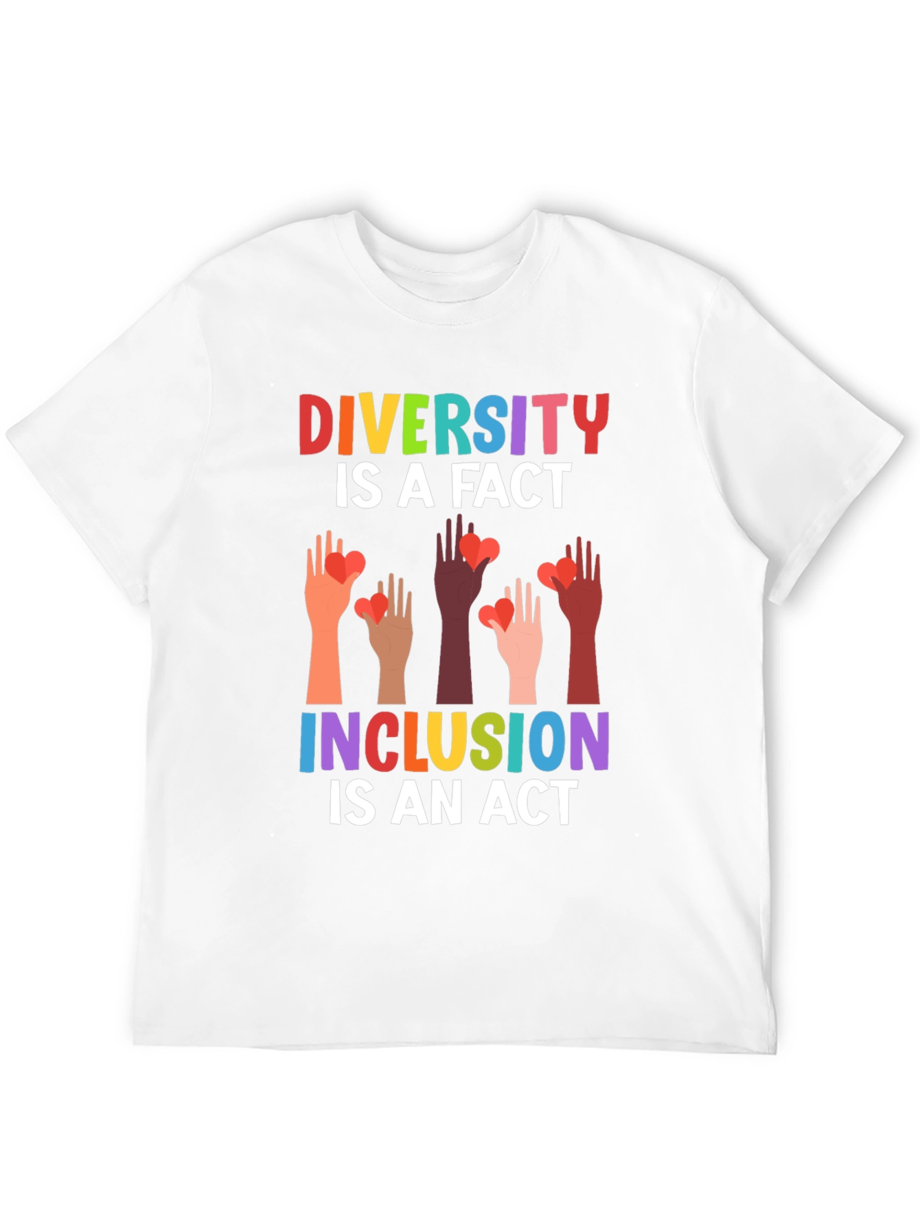 Diversity Inclusion T-Shirt Love Hearts