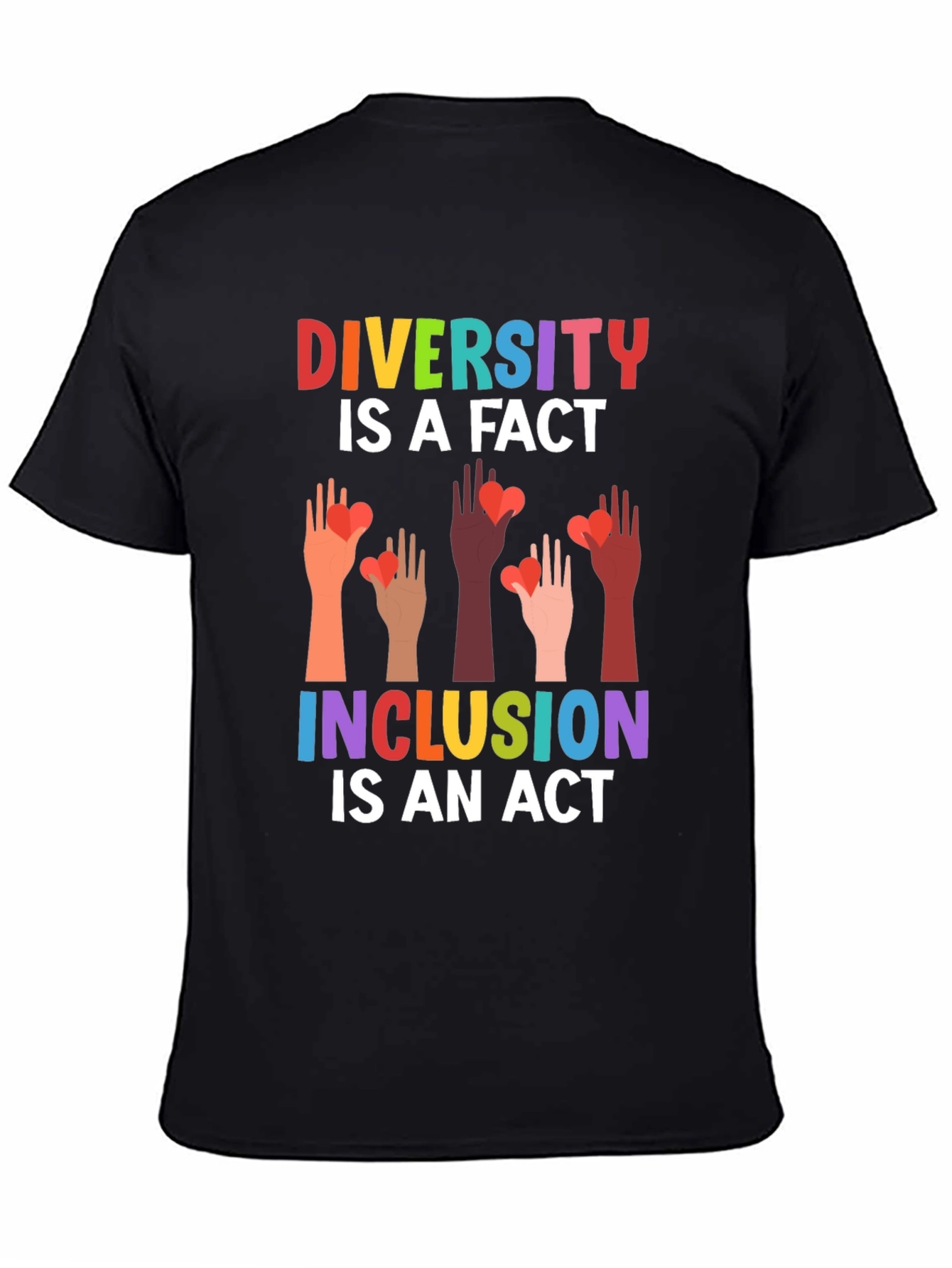 Diversity Inclusion T-Shirt Love Hearts