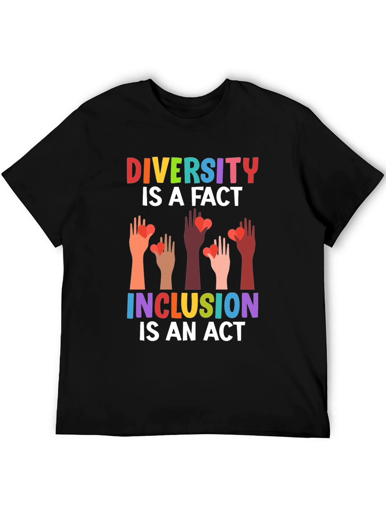 Diversity Inclusion T-Shirt Love Hearts