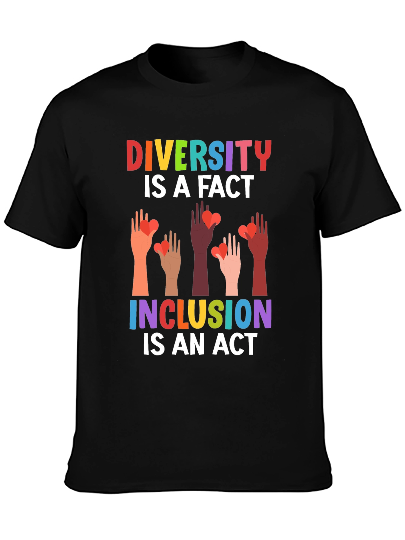 Diversity Inclusion T-Shirt Love Hearts