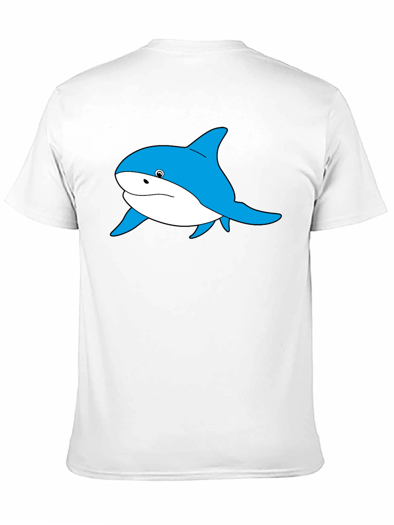 Blue Shark Graphic Black T-Shirt