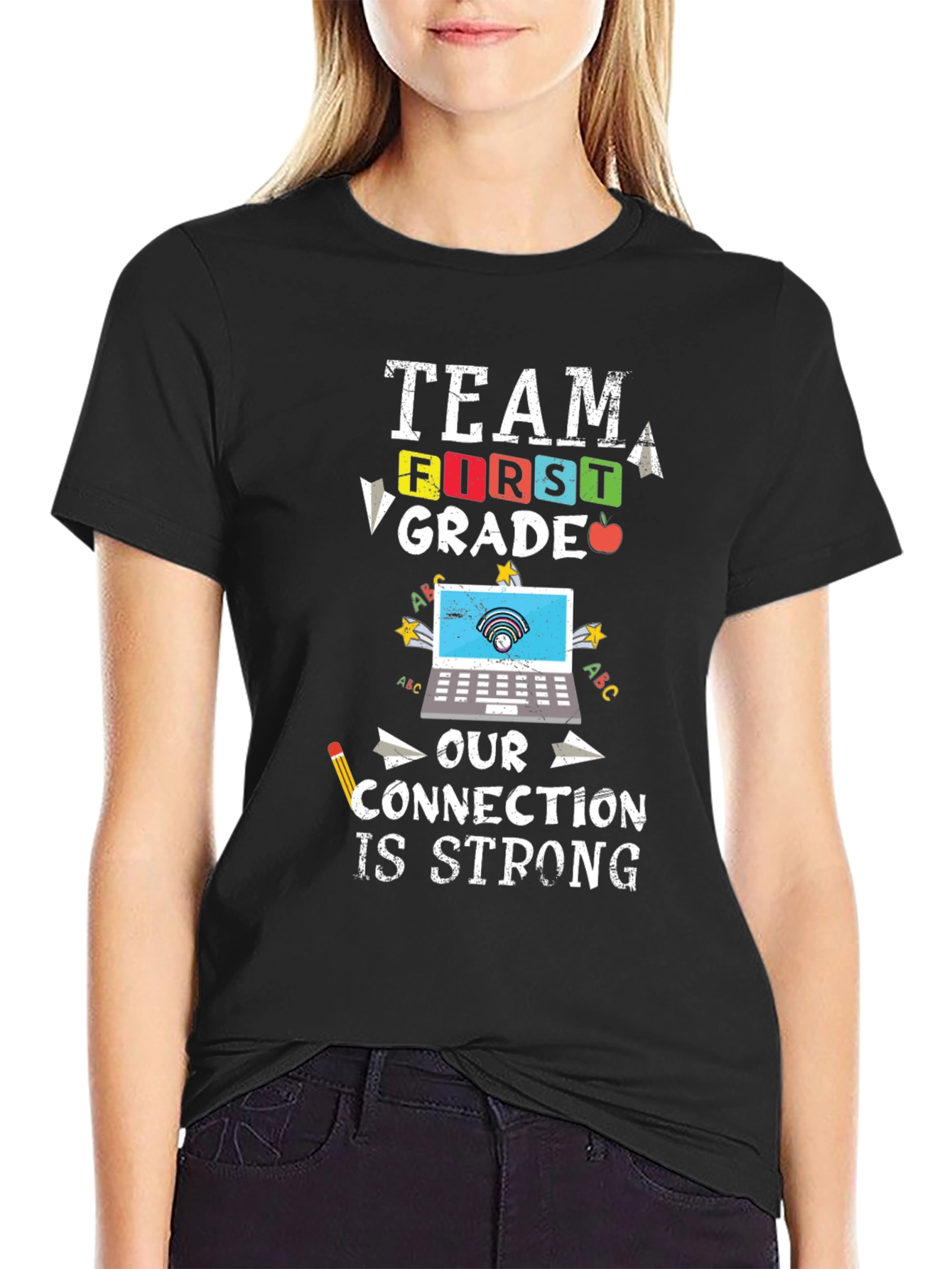 Team First Grade Teacher T-Shirt - Connection Strong