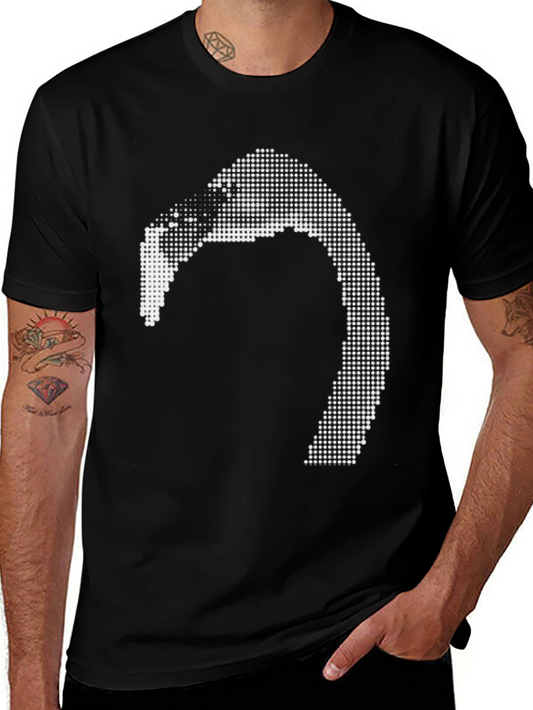 Abstract Graphic Print Black Tee